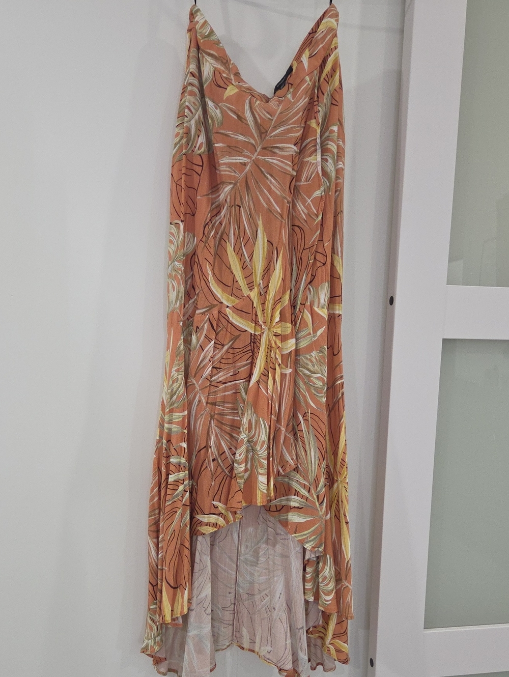 Women's Tropical Rust Floral High-Low Skirt